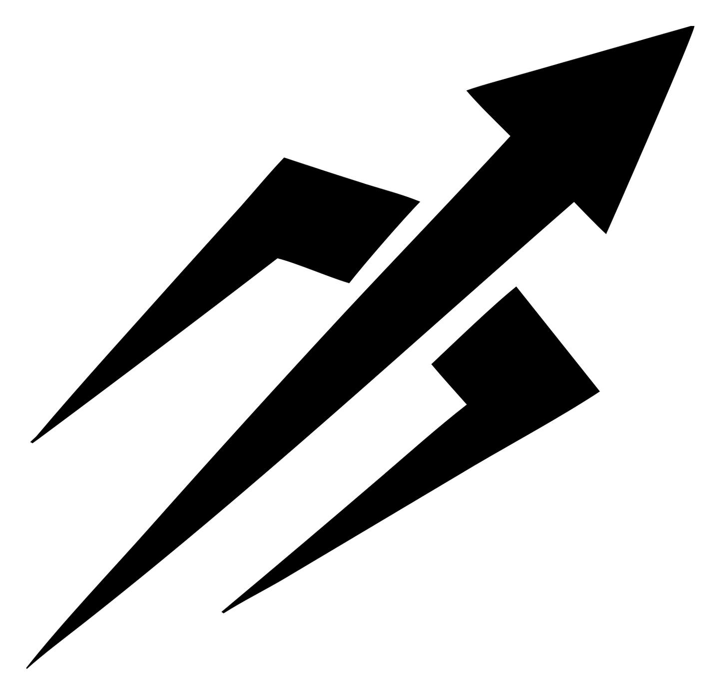 Bold Arrow Streak Logo #ffffff/#000000