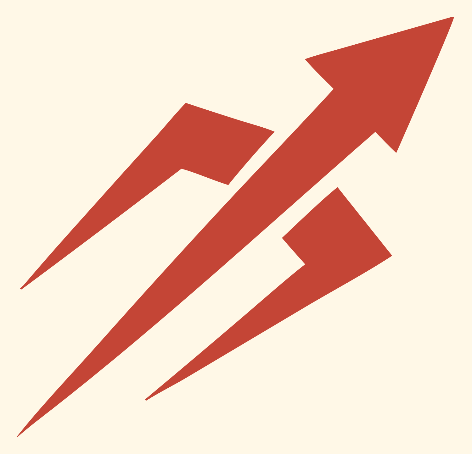 Bold Arrow Streak Logo #fff8e7/#c44536
