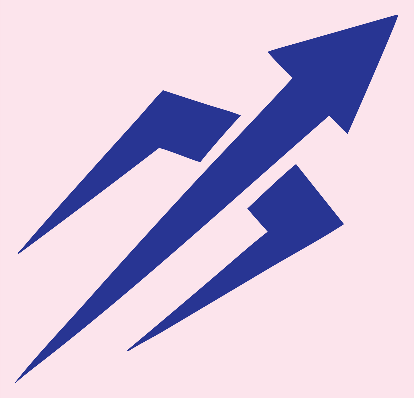 Bold Arrow Streak Logo #fce4ec/#283593