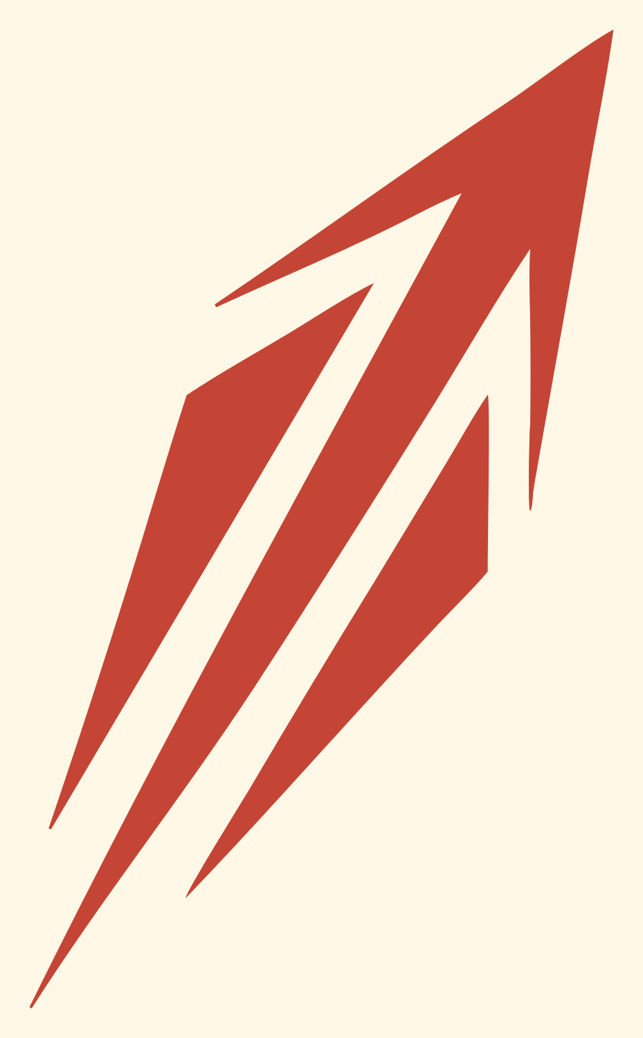 Jagged Sagittarius Strike Icon #fff8e7/#c44536