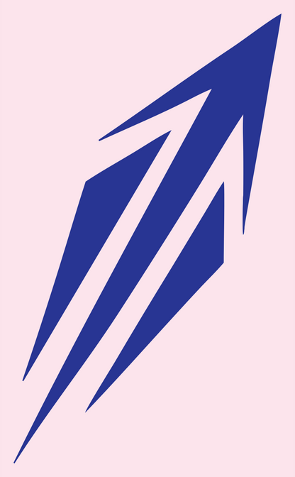 Jagged Sagittarius Strike Icon #fce4ec/#283593
