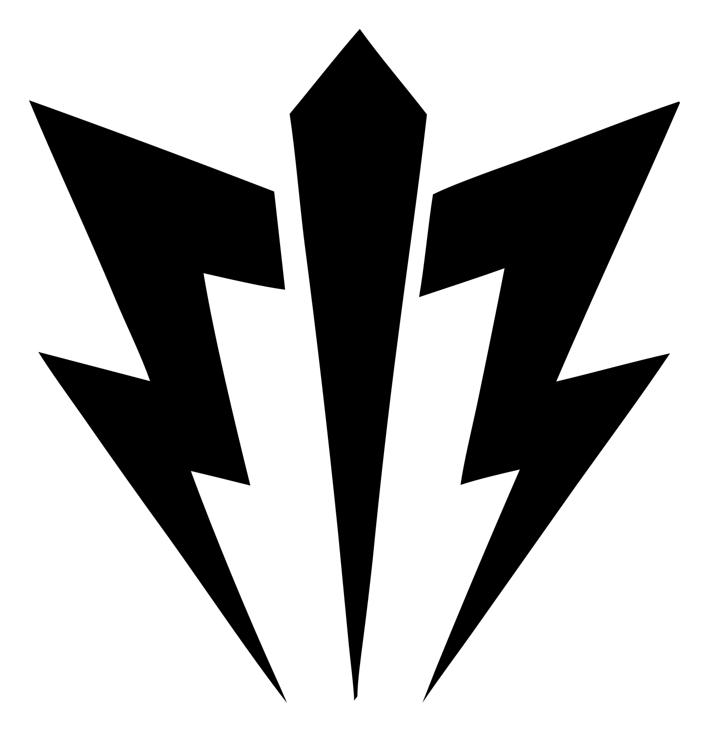 Triple Lightning Bolt Crest #ffffff/#000000