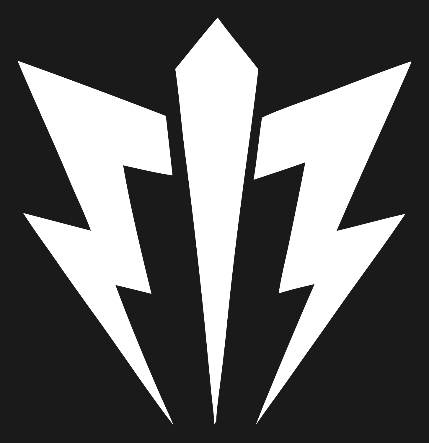Triple Lightning Bolt Crest #1a1a1a/#ffffff