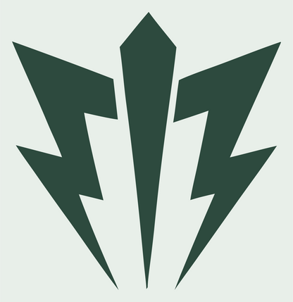 Triple Lightning Bolt Crest #e8efe9/#2d4a3e