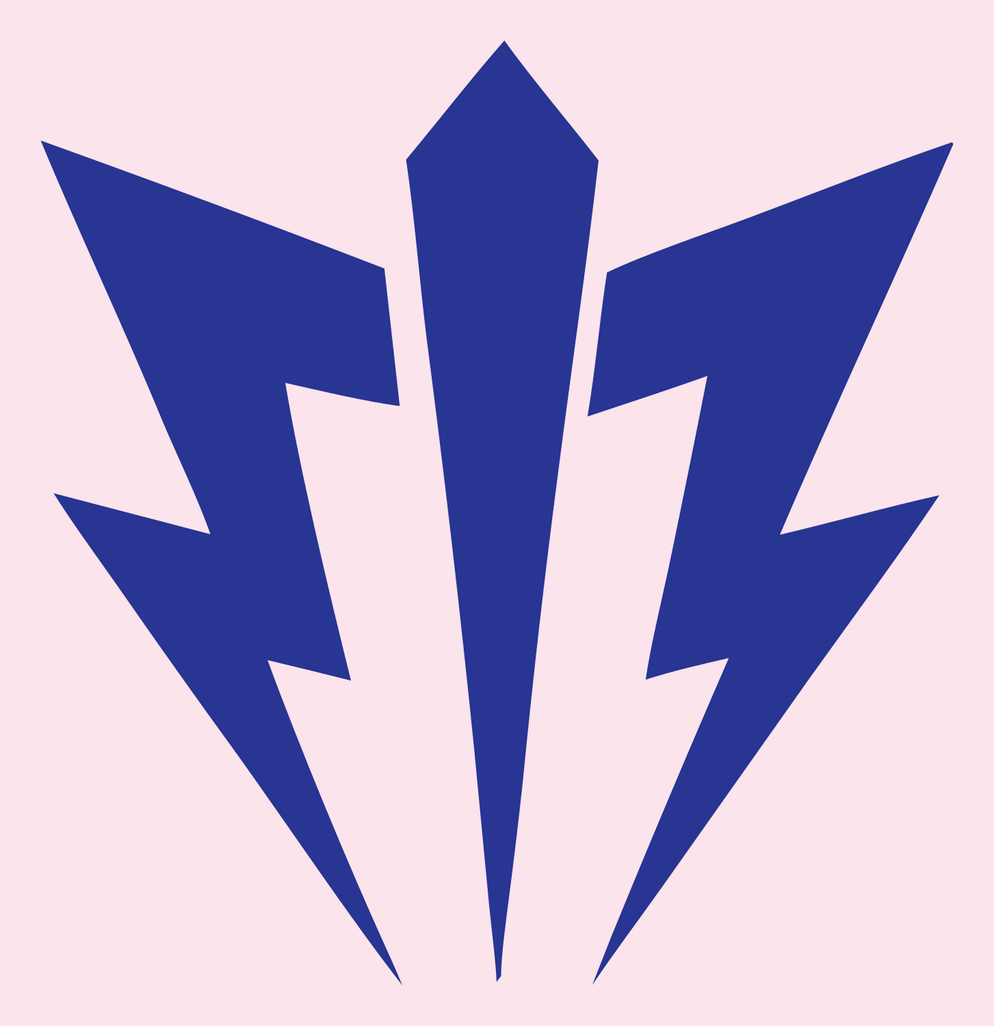 Triple Lightning Bolt Crest #fce4ec/#283593