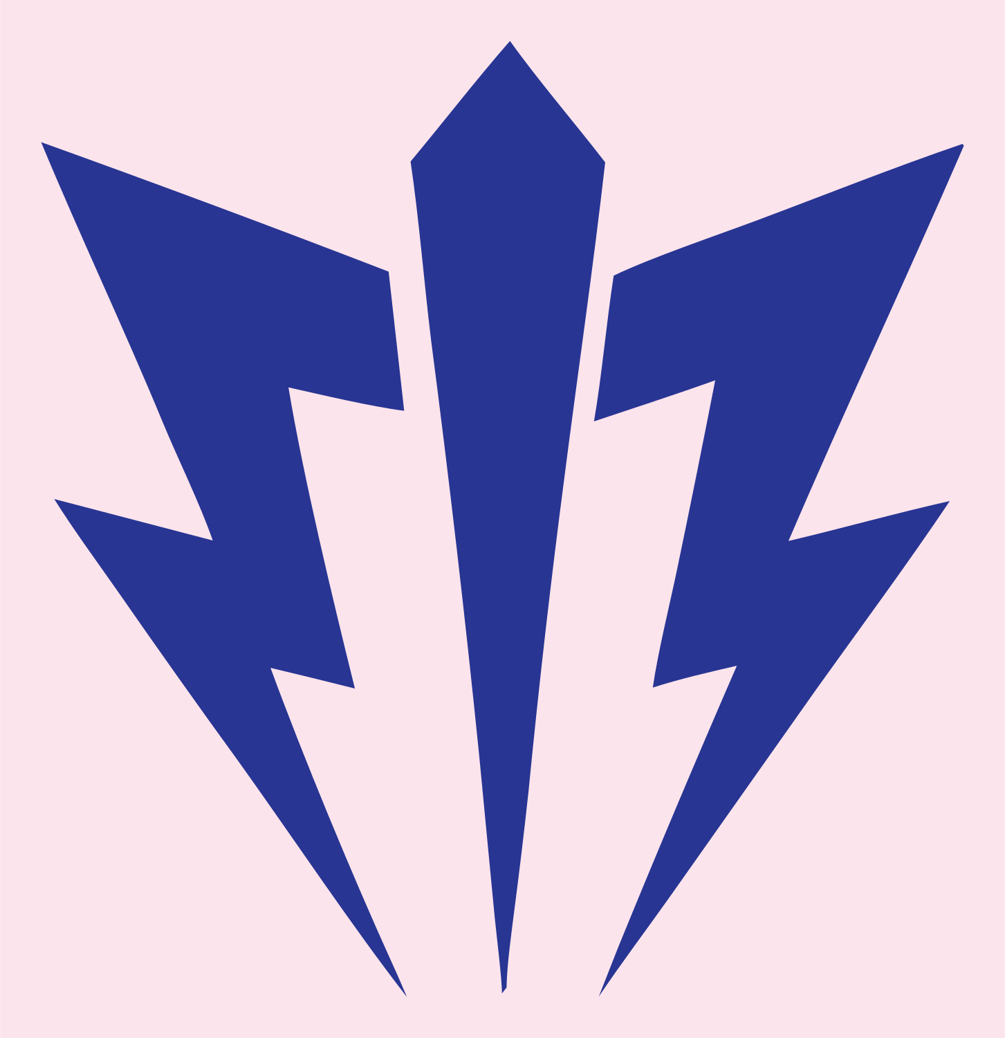 Triple Lightning Bolt Crest #fce4ec/#283593