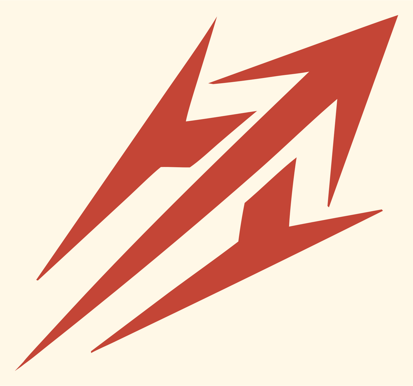 Industrial Sagittarius Slash Logo #fff8e7/#c44536