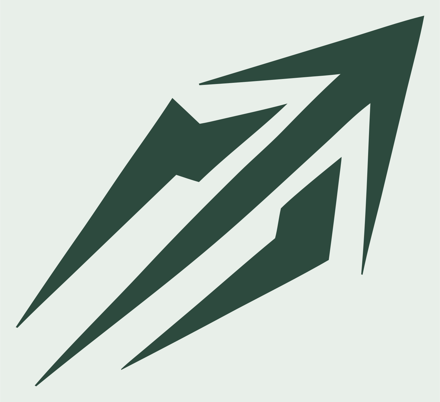 Razor Claw Arrow Logo #e8efe9/#2d4a3e