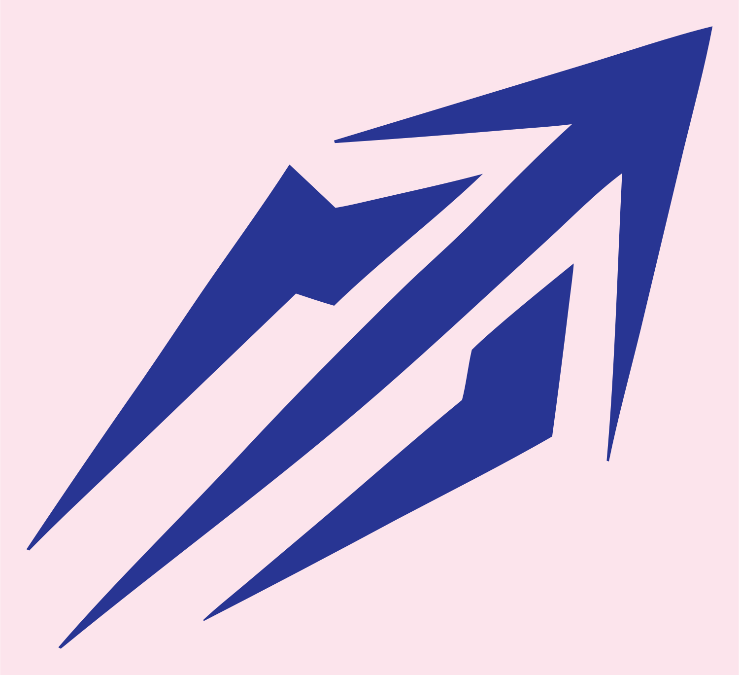 Razor Claw Arrow Logo #fce4ec/#283593