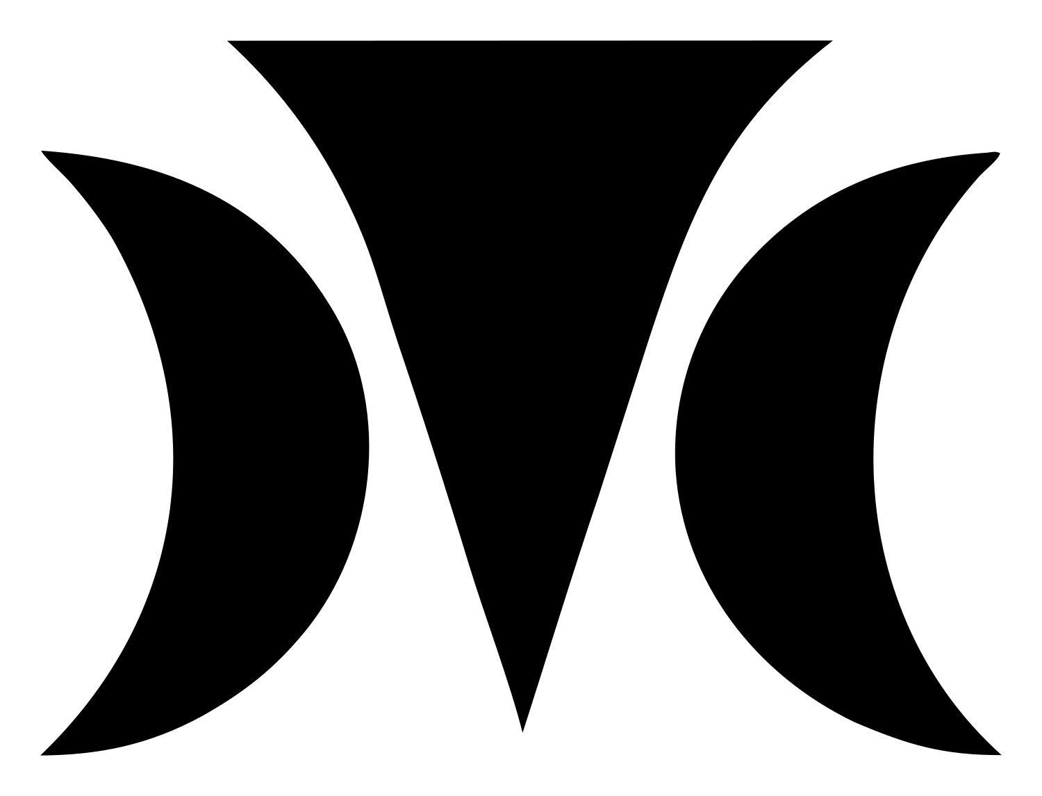 Triple Moon Crescent Mark #ffffff/#000000