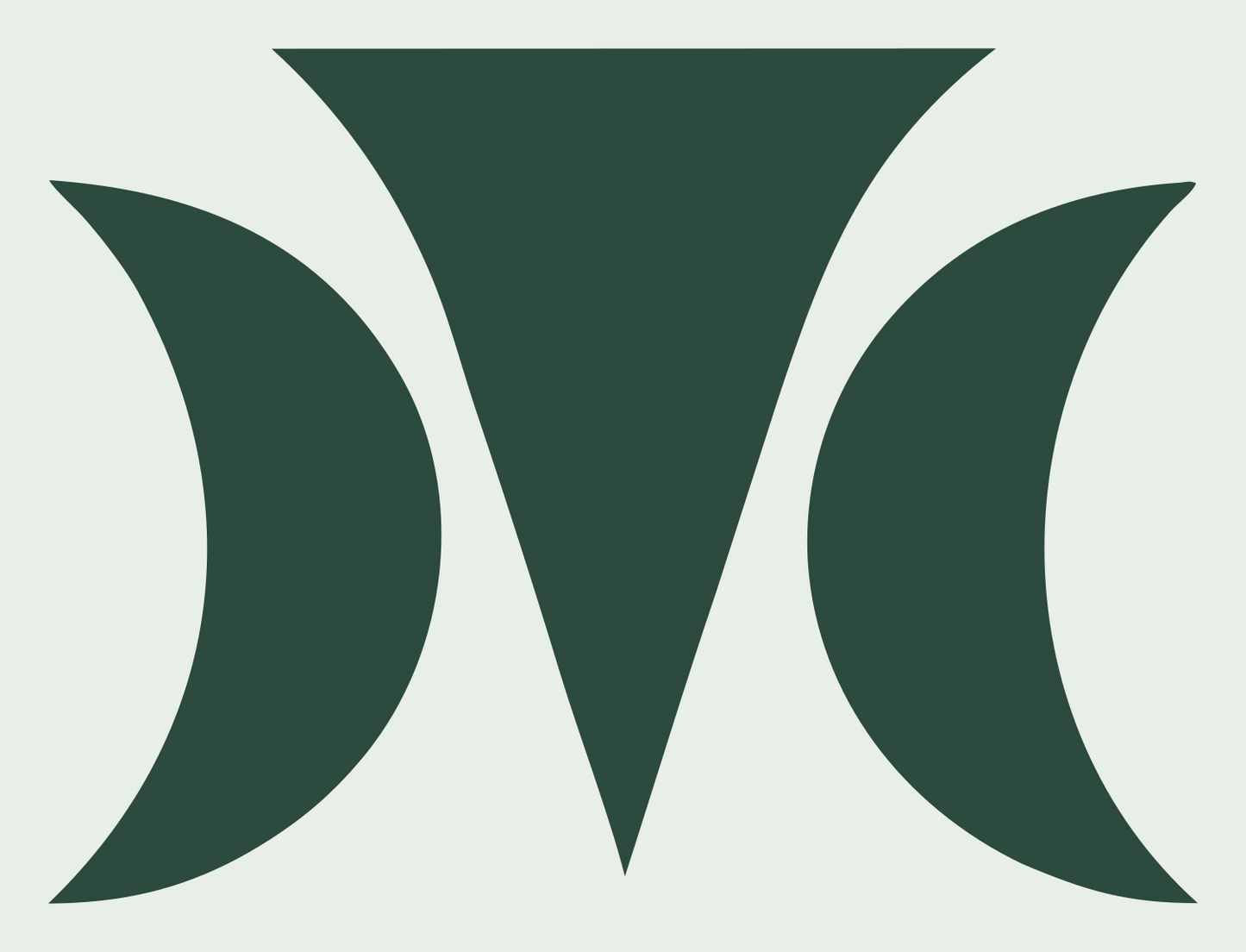 Triple Moon Crescent Mark #e8efe9/#2d4a3e