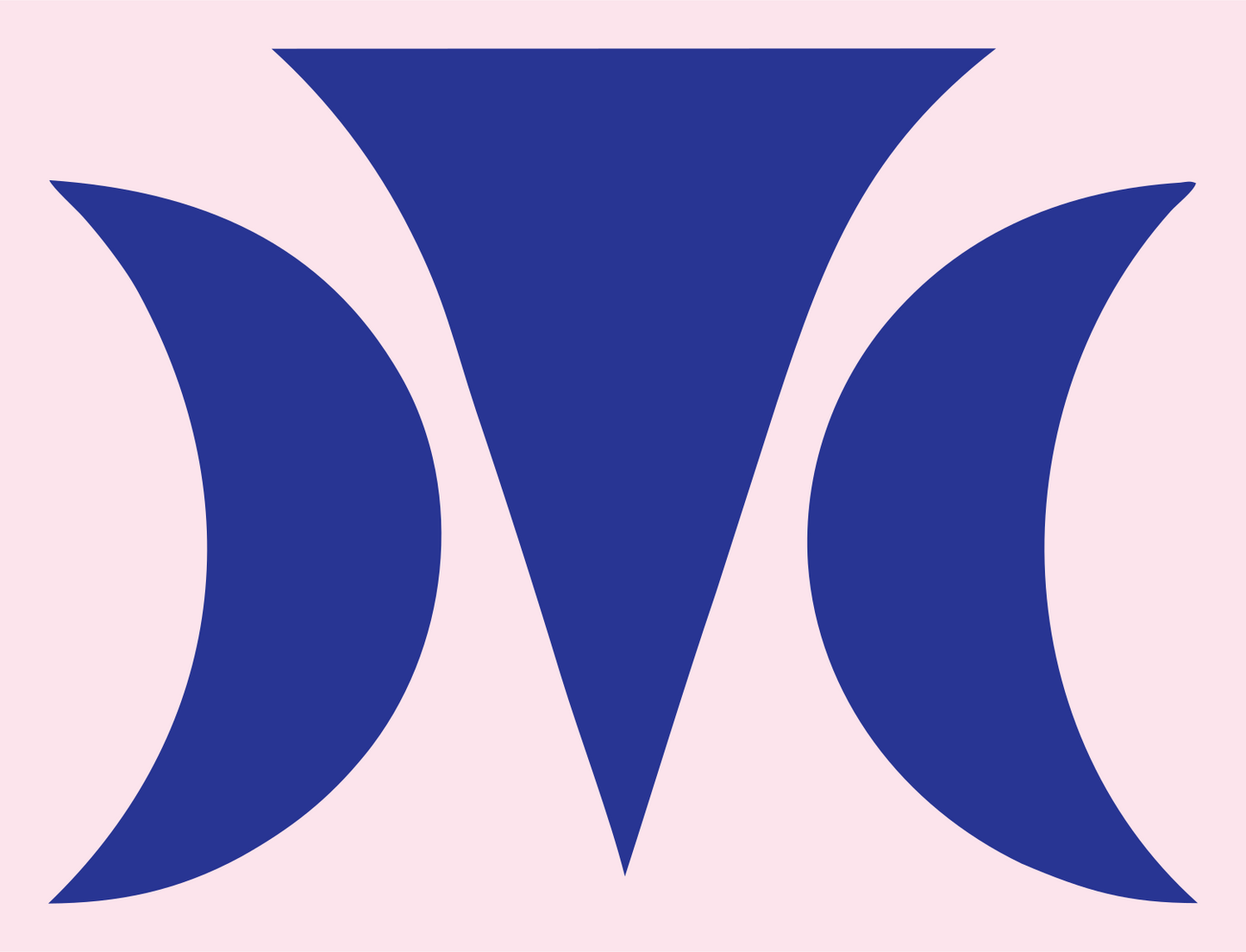 Triple Moon Crescent Mark #fce4ec/#283593