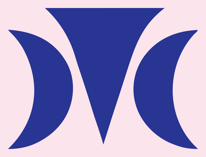 Triple Moon Crescent Mark #fce4ec/#283593