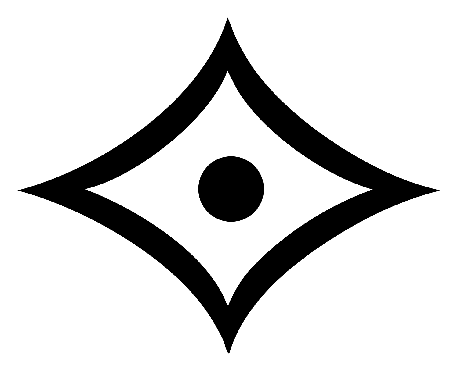 Bold Four-Point Star Eye Mark #ffffff/#000000