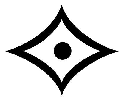 Bold Four-Point Star Eye Mark #ffffff/#000000