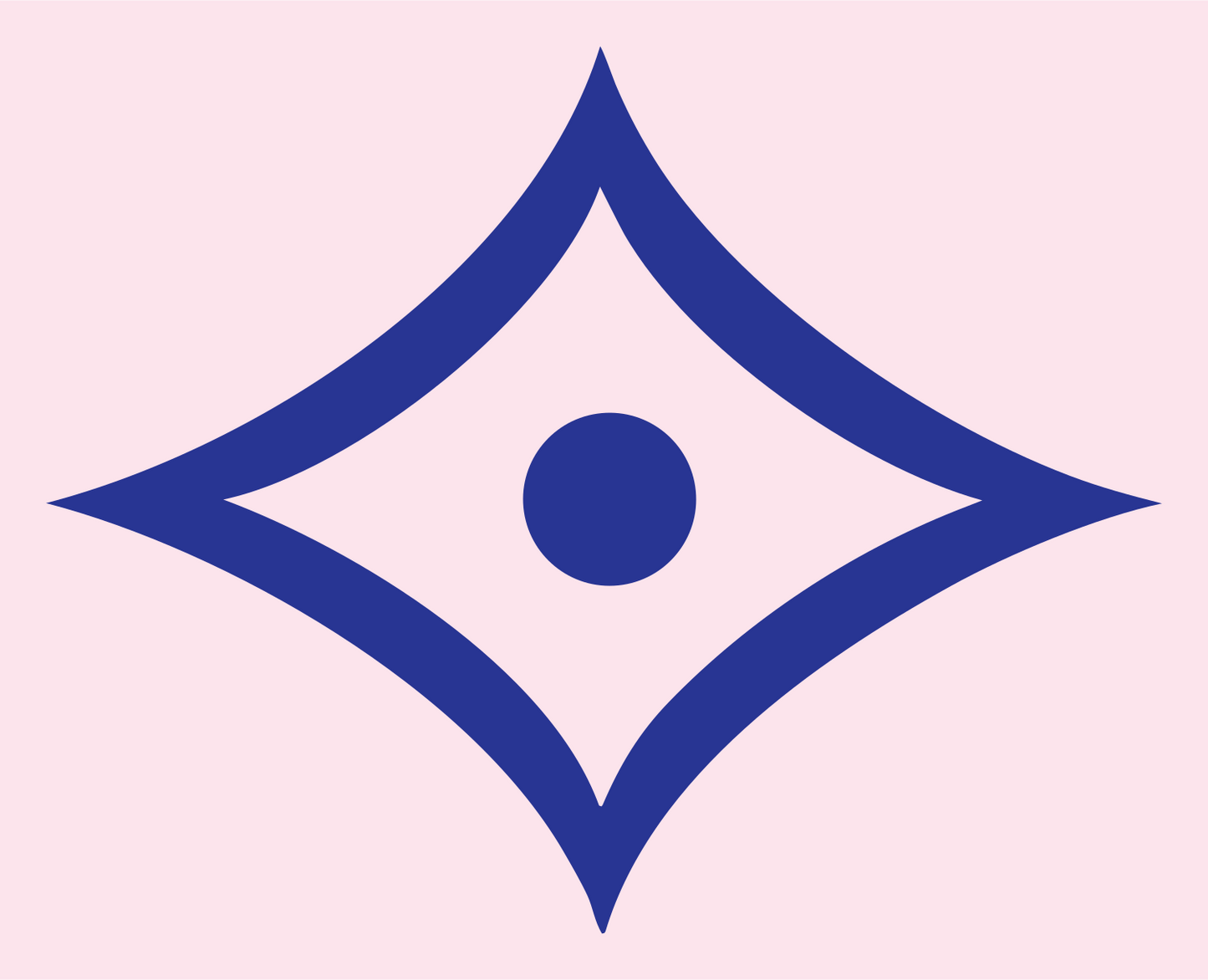 Bold Four-Point Star Eye Mark #fce4ec/#283593