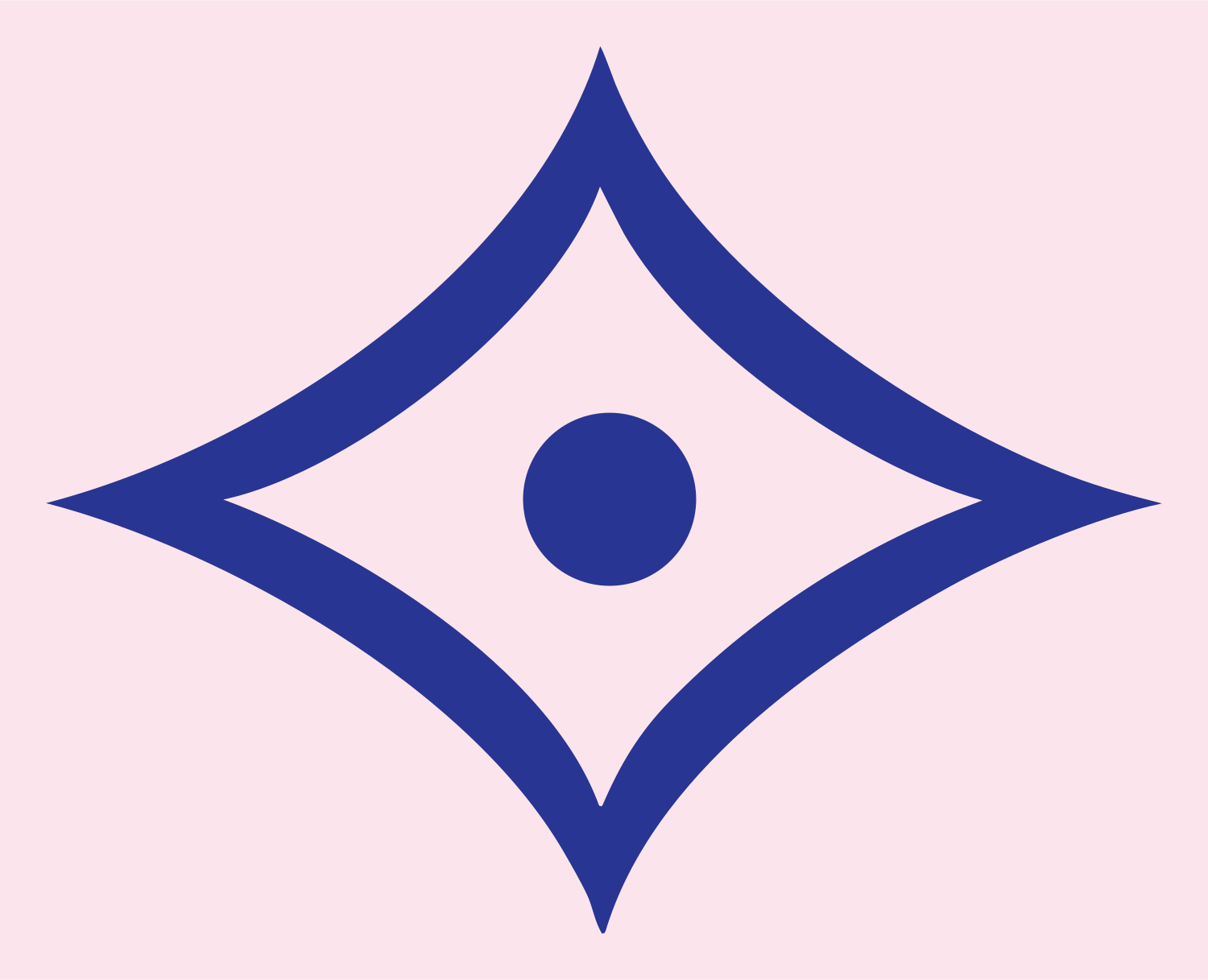 Bold Four-Point Star Eye Mark #fce4ec/#283593