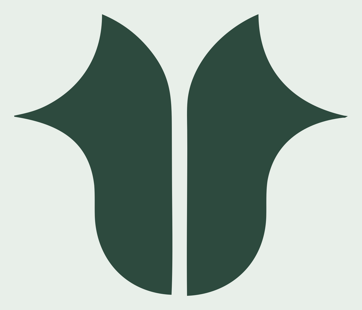 Split Capricorn Tulip Mark #e8efe9/#2d4a3e