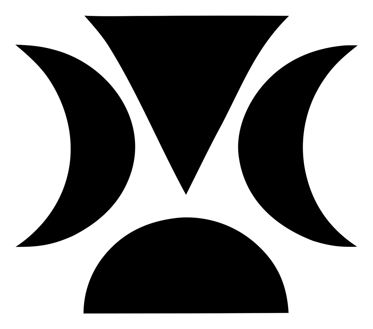 Geometric Crescent Moon Emblem #ffffff/#000000