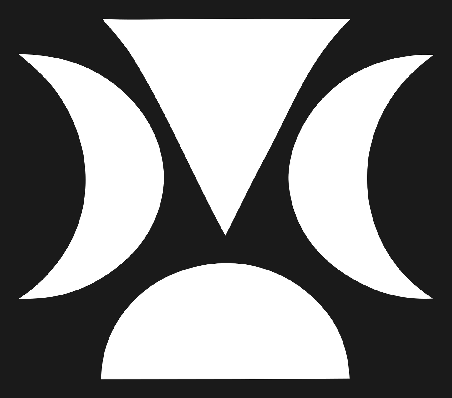 Geometric Crescent Moon Emblem #1a1a1a/#ffffff