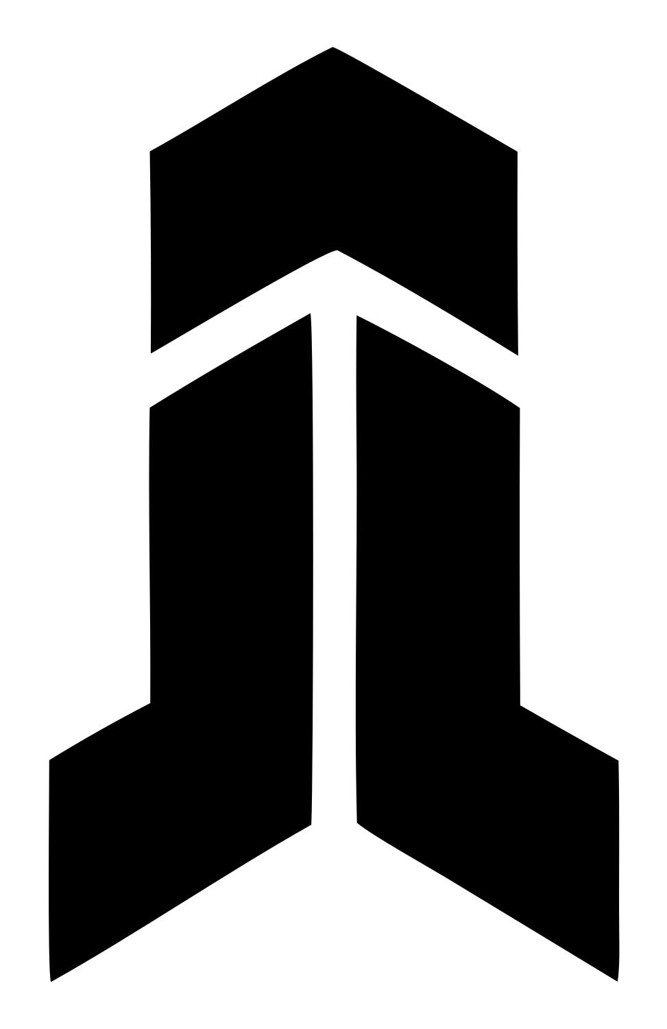 Geometric Chevron Pillar Mark #ffffff/#000000