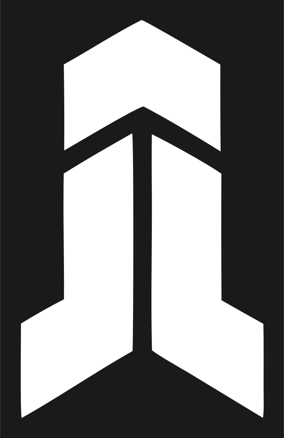 Geometric Chevron Pillar Mark #1a1a1a/#ffffff