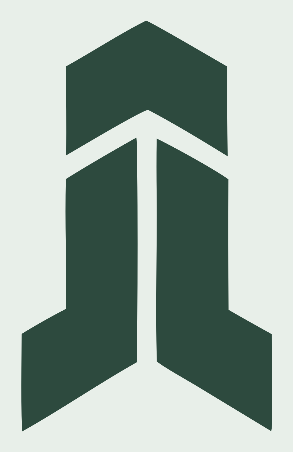 Geometric Chevron Pillar Mark #e8efe9/#2d4a3e