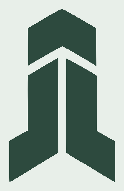 Geometric Chevron Pillar Mark #e8efe9/#2d4a3e