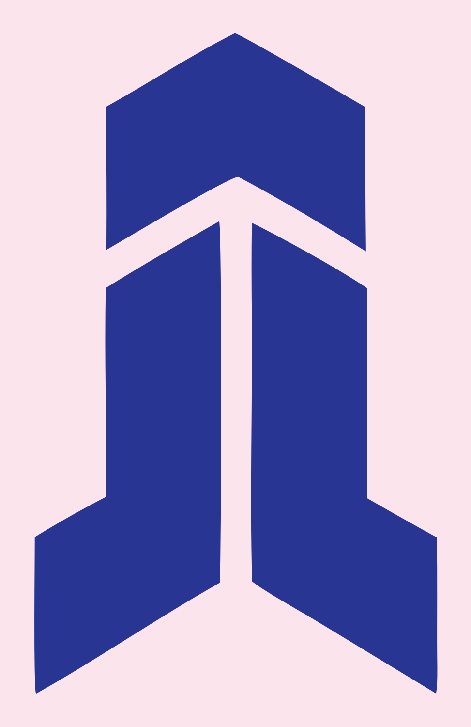 Geometric Chevron Pillar Mark #fce4ec/#283593