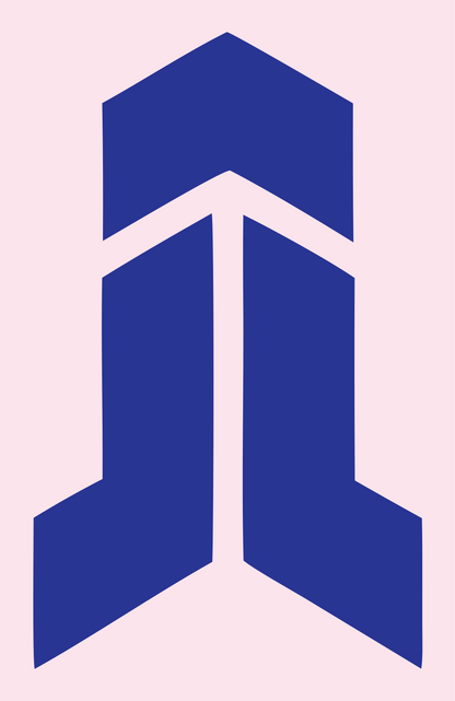 Geometric Chevron Pillar Mark #fce4ec/#283593