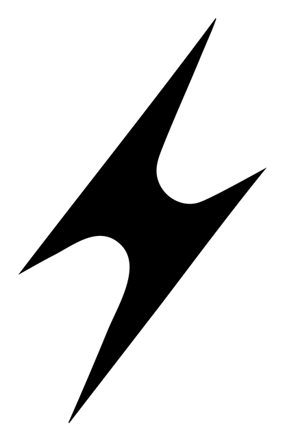 Sharp Lightning Bolt Emblem #ffffff/#000000