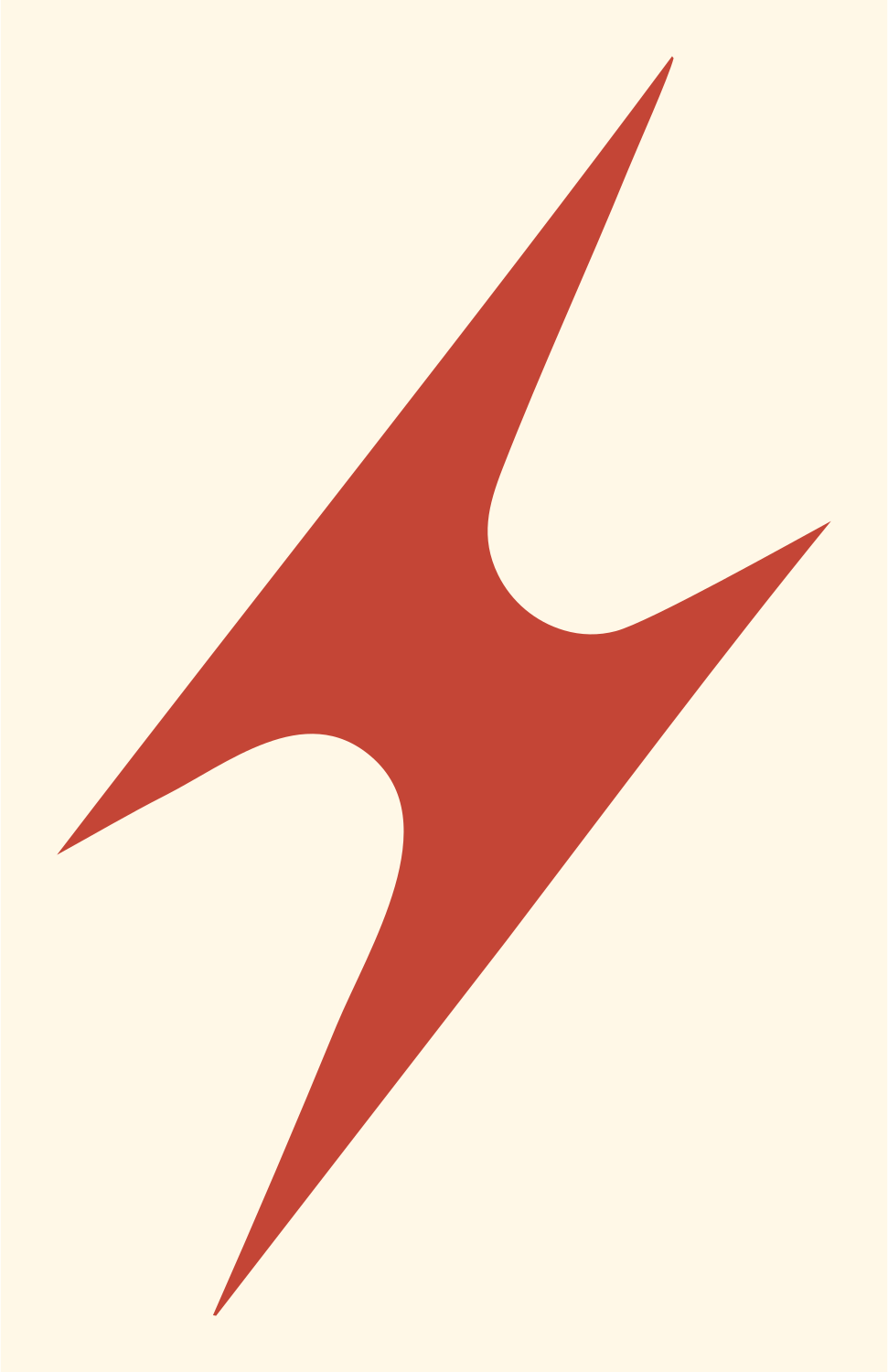 Sharp Lightning Bolt Emblem #fff8e7/#c44536