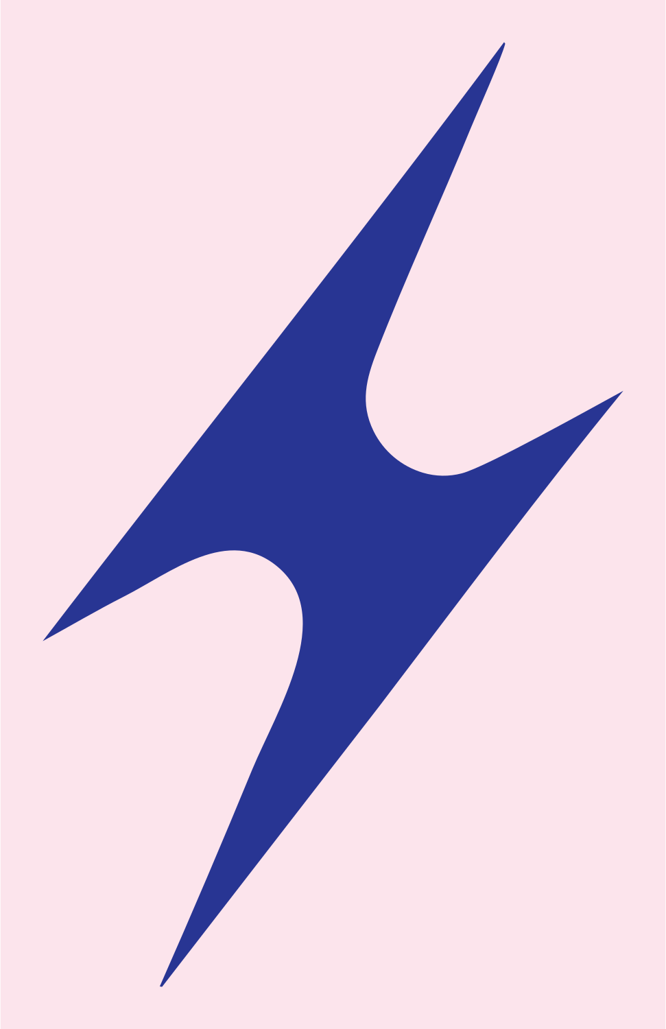 Sharp Lightning Bolt Emblem #fce4ec/#283593