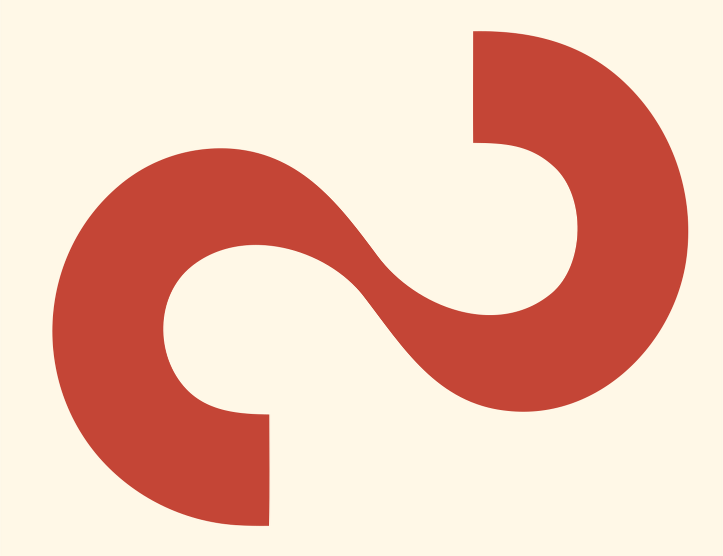 Monoline Infinity Wave Mark #fff8e7/#c44536