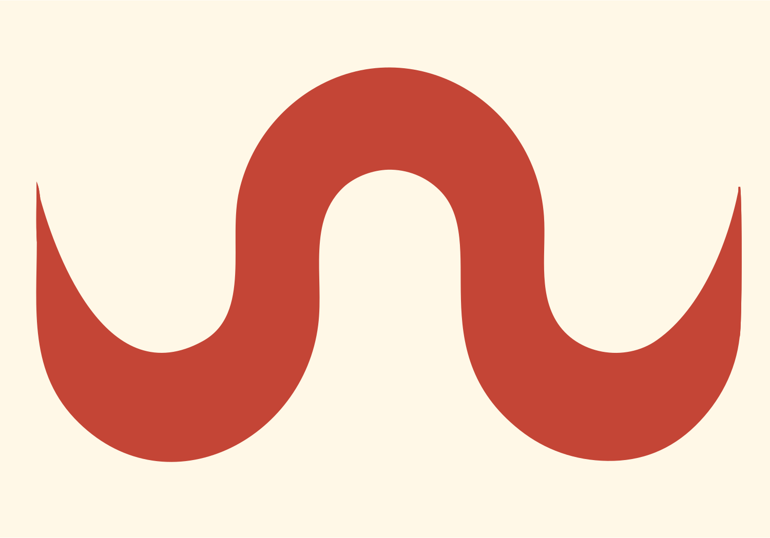 Smooth Wave Curve Icon #fff8e7/#c44536