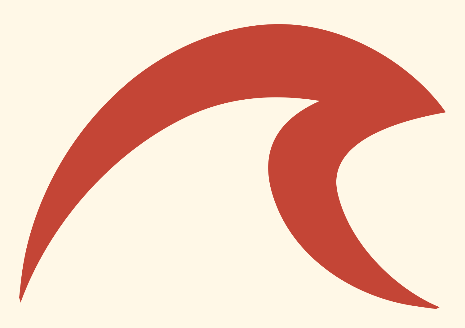 Cresting Wave Silhouette Logo #fff8e7/#c44536