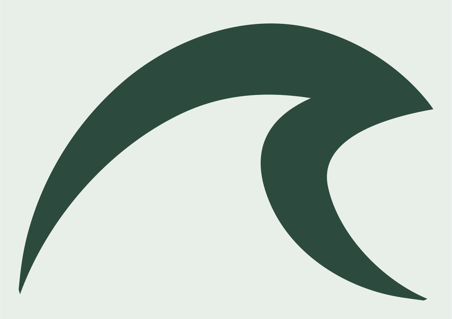 Cresting Wave Silhouette Logo #e8efe9/#2d4a3e