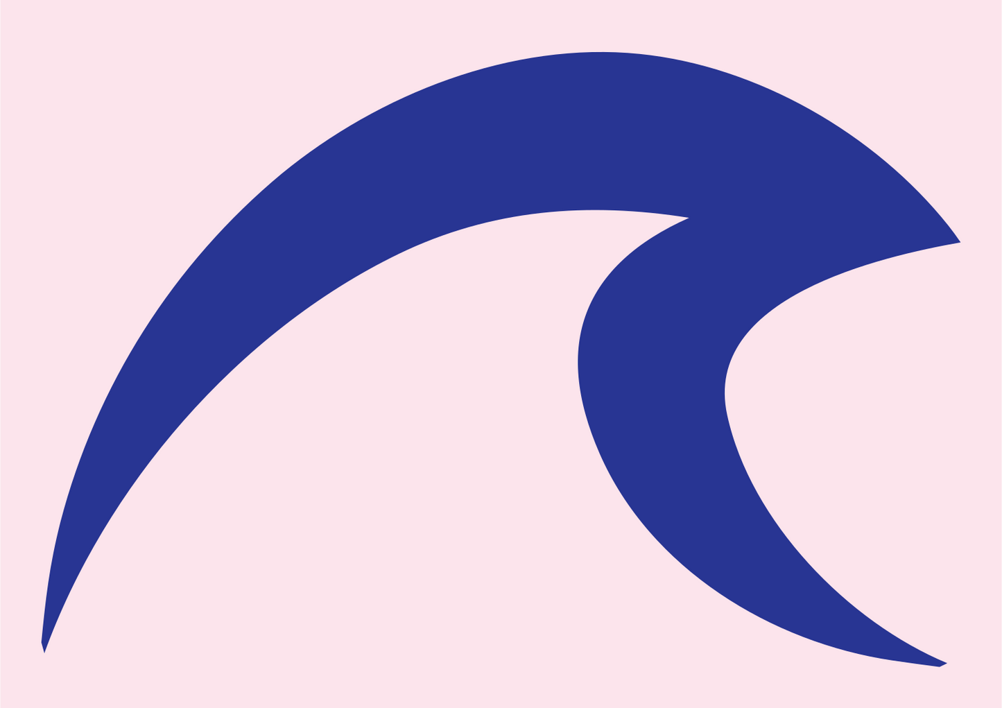 Cresting Wave Silhouette Logo #fce4ec/#283593