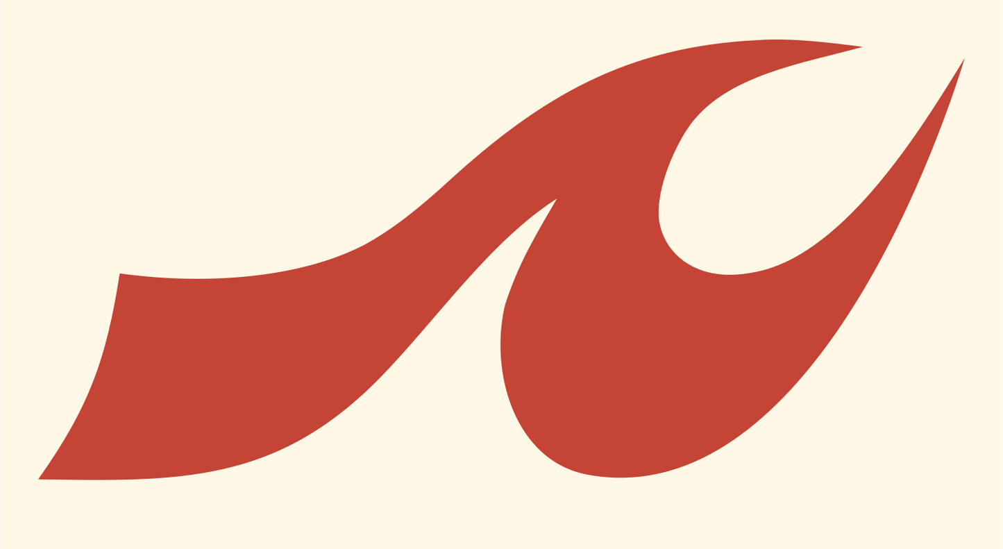 Bold Ocean Wave Crest #fff8e7/#c44536