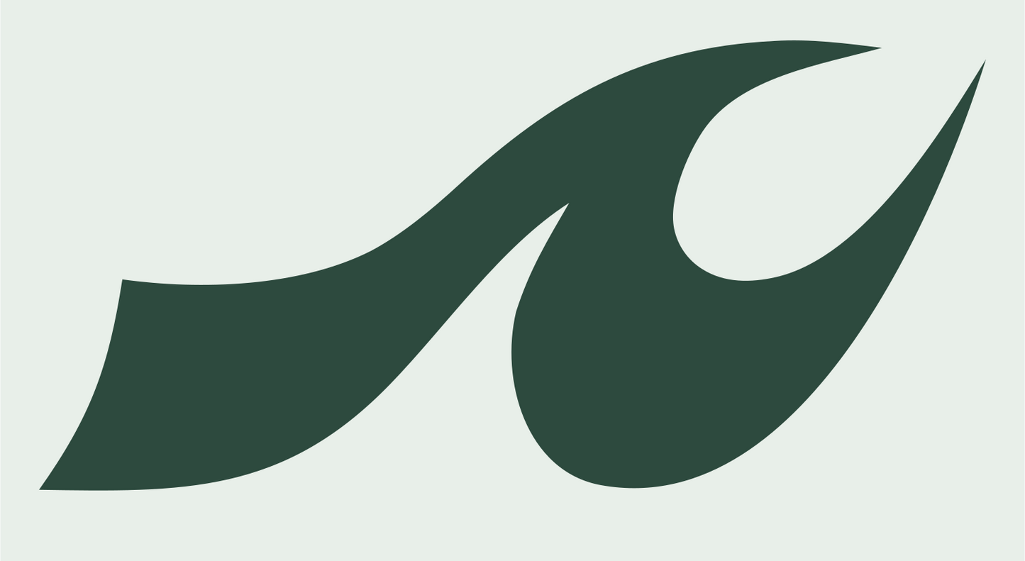 Bold Ocean Wave Crest #e8efe9/#2d4a3e