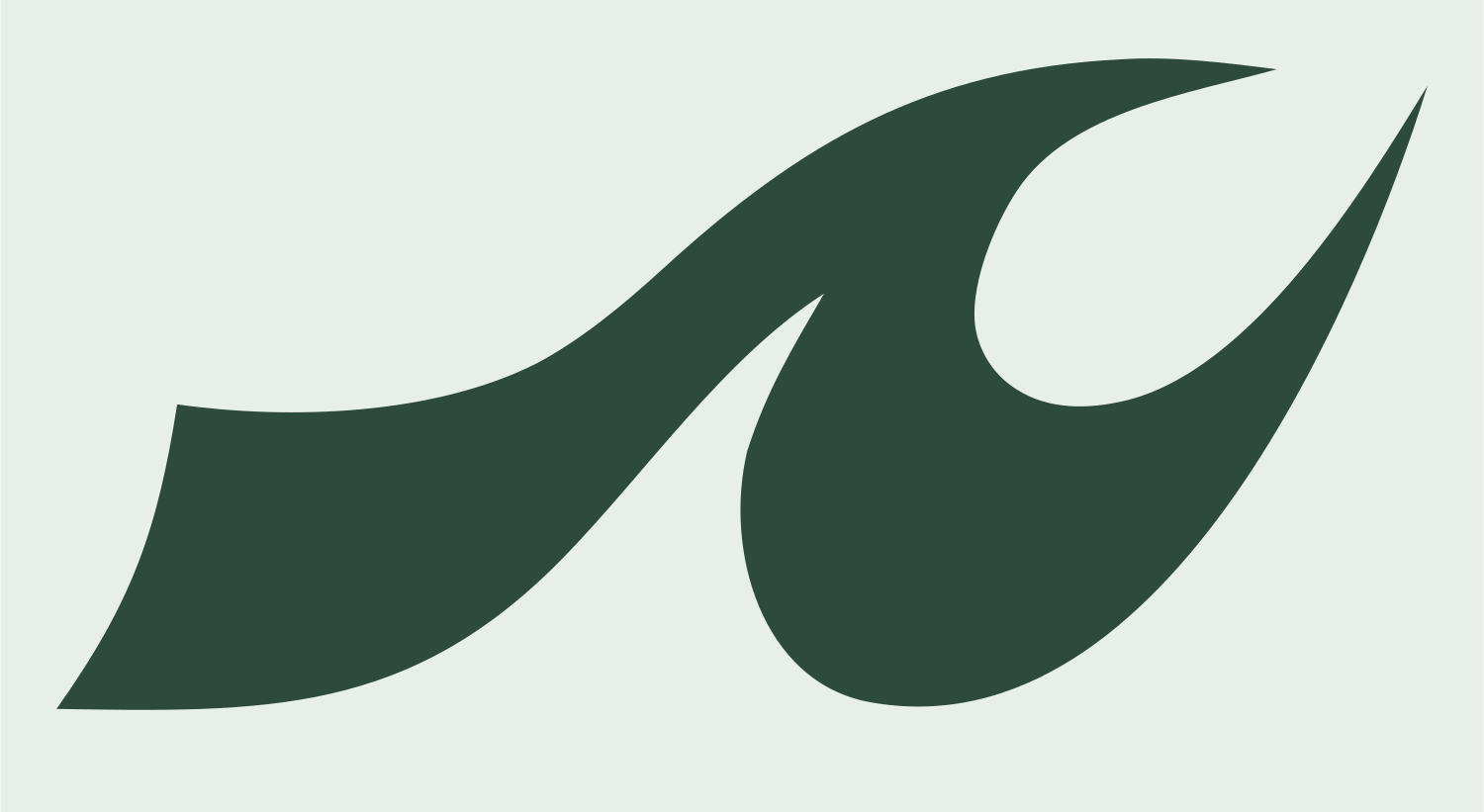 Bold Ocean Wave Crest #e8efe9/#2d4a3e