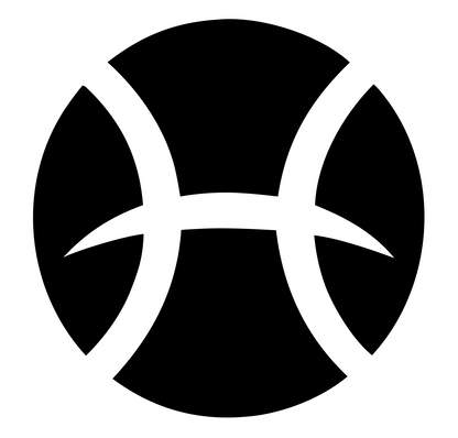 Pisces Symbol Bold Mark #ffffff/#000000