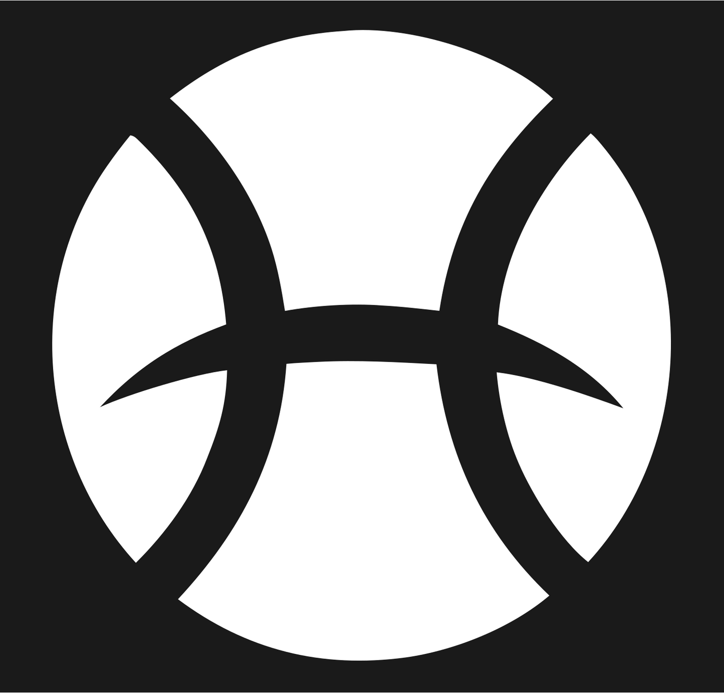 Pisces Symbol Bold Mark #1a1a1a/#ffffff