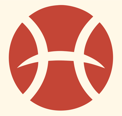 Pisces Symbol Bold Mark #fff8e7/#c44536