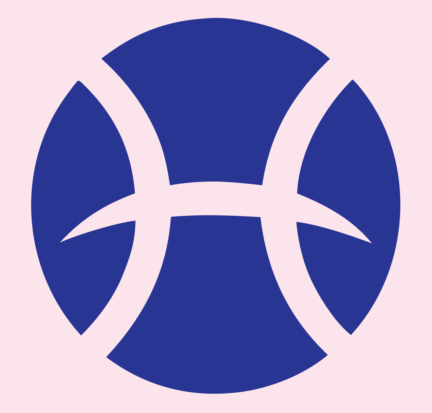Pisces Symbol Bold Mark #fce4ec/#283593
