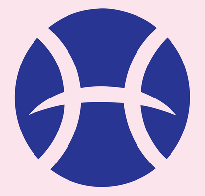 Pisces Symbol Bold Mark #fce4ec/#283593