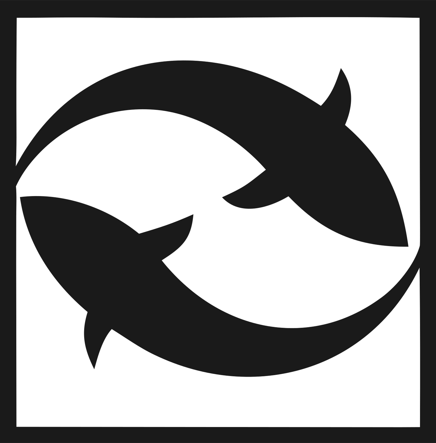 Twin Fish Pisces Emblem #1a1a1a/#ffffff