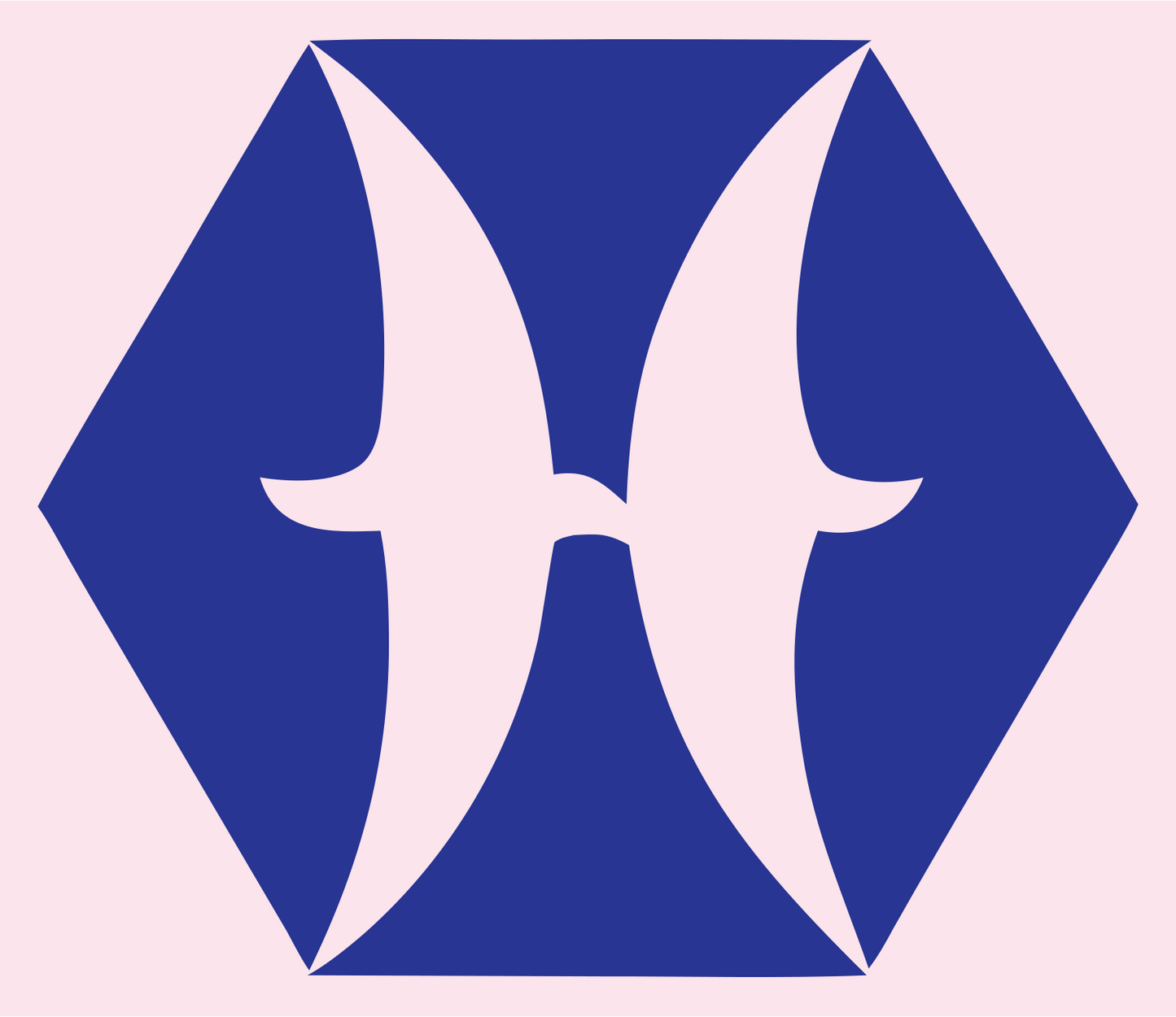 Hexagon Pisces Zodiac Icon #fce4ec/#283593