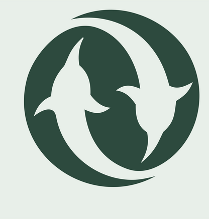 Circling Birds Pisces Crest #e8efe9/#2d4a3e