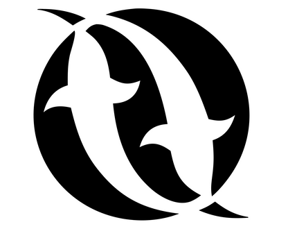 Negative Space Birds Circle Logo #ffffff/#000000